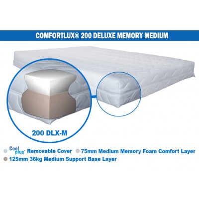 Comfortlux Deluxe Memory 200 Mattress (50kg medium density memory foam)