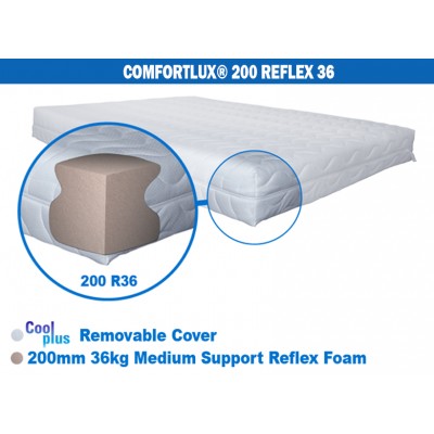 COMFORTLUX DELUXE 200 FOAM MATTRESS (36KG MEDIUM DENSITY REFLEX FOAM)